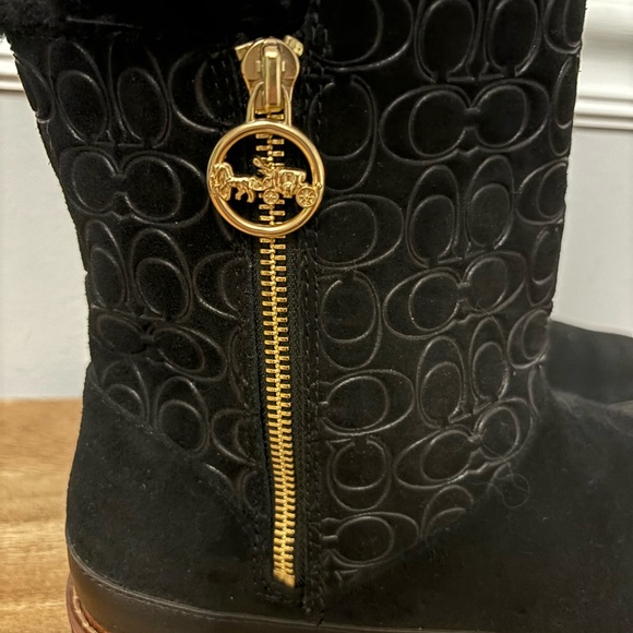 Coach Isa black suede and leather boots - Picture 2 of 8